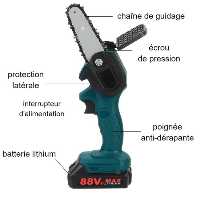 V W Scie Cha Ne Lectrique Batterie Au Lithium Mini Lagage