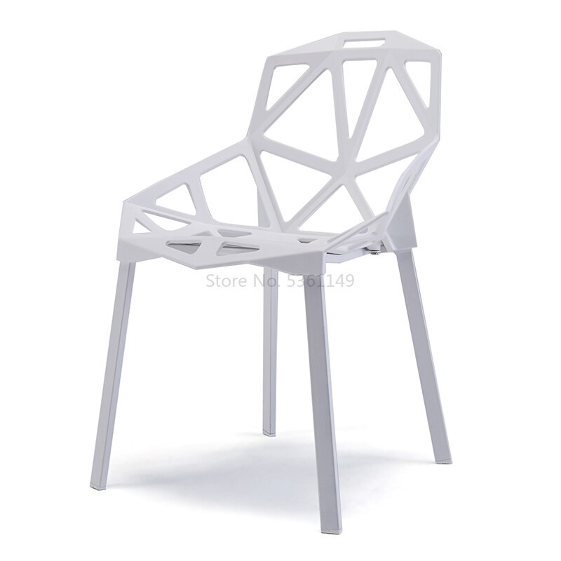 Nordicr négociation chaise creuse chaise géométrique créative moderne minimaliste paresseux en plastique dinant la chaise