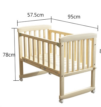 2 en 1 bébé sommeil berceau bébé lit berceau peut changer pour bureau chaise berçante balance lit 0-2 ans grande taille nature bois cadre