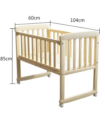 2 en 1 bébé sommeil berceau bébé lit berceau peut changer pour bureau chaise berçante balance lit 0-2 ans grande taille nature bois cadre